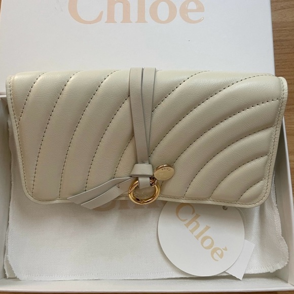 Chloe Accessories - Chloe Ivory Quilted Leather wallet